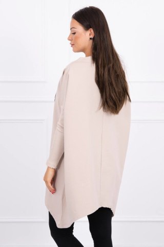 Bluza oversize z asymetrycznymi bokami beżowa UNI