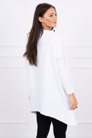 Bluza oversize z asymetrycznymi bokami biała UNI