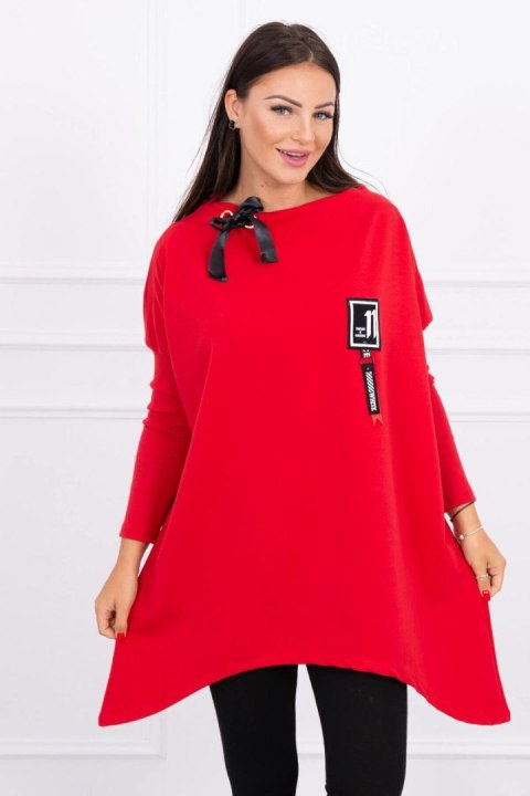 Bluza oversize z asymetrycznymi bokami czerwona Bluza oversize z asymetrycznymi bokami czerwona