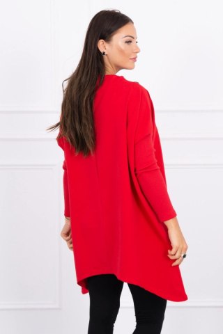 Bluza oversize z asymetrycznymi bokami czerwona UNI