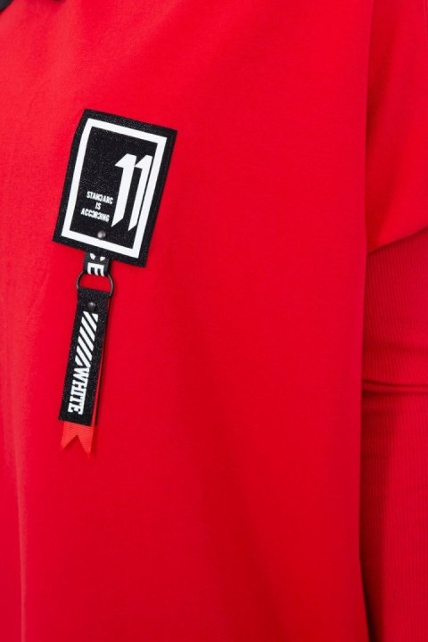 Bluza oversize z asymetrycznymi bokami czerwona Bluza oversize z asymetrycznymi bokami czerwona