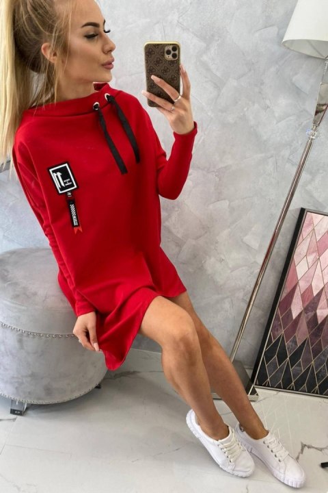 Bluza oversize z asymetrycznymi bokami czerwona Bluza oversize z asymetrycznymi bokami czerwona