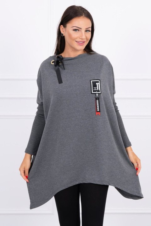 Bluza oversize z asymetrycznymi bokami grafitowa Bluza oversize z asymetrycznymi bokami grafitowa