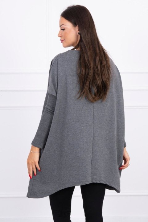 Bluza oversize z asymetrycznymi bokami grafitowa Bluza oversize z asymetrycznymi bokami grafitowa