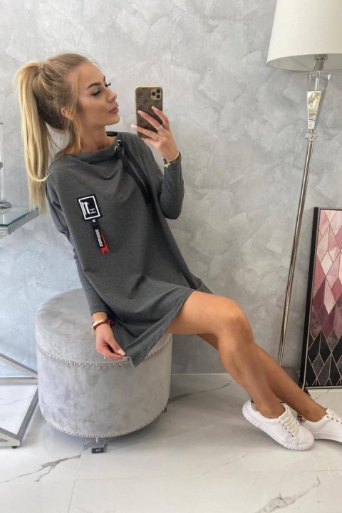 Bluza oversize z asymetrycznymi bokami grafitowa Bluza oversize z asymetrycznymi bokami grafitowa