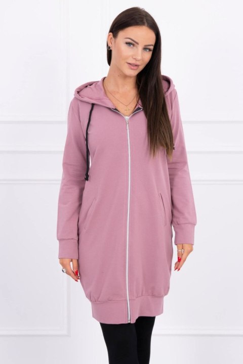 Bluza do kolan z kieszeniami – ciemny róż, casualowa stylizacja