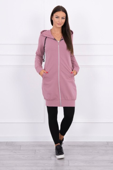 Bluza do kolan z kieszeniami – ciemny róż, casualowa stylizacja
