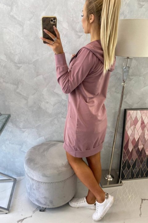 Bluza do kolan z kieszeniami – ciemny róż, casualowa stylizacja