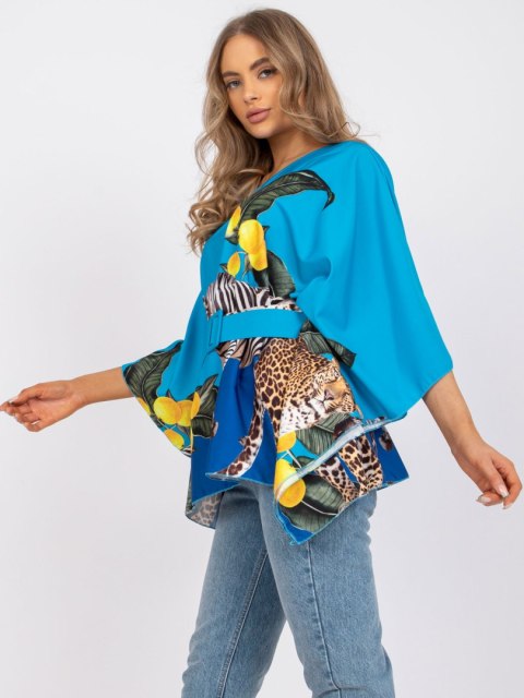 włoska bluzka damska Italy Moda niebieska