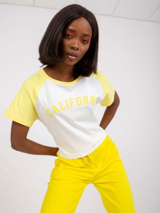 T-shirt FA-TS-7708.44 biało-żółty