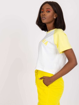 T-shirt FA-TS-7708.44 biało-żółty