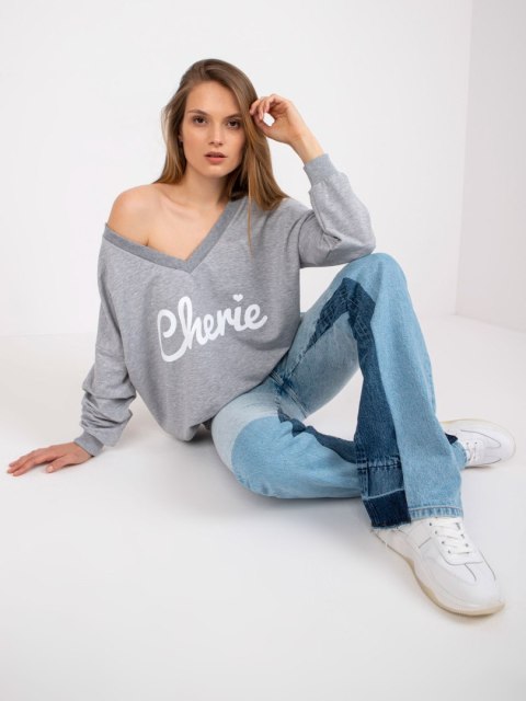 Bluza FA-BL-7754.55P biało-szary Bluza FA-BL-7754.55P biało-szary