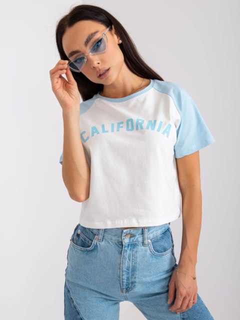 T-shirt FA-TS-7708.44 biało-niebieski T-shirt FA-TS-7708.44 biało-niebieski
