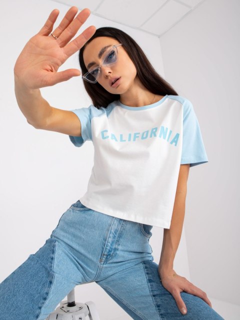 T-shirt FA-TS-7708.44 biało-niebieski T-shirt FA-TS-7708.44 biało-niebieski