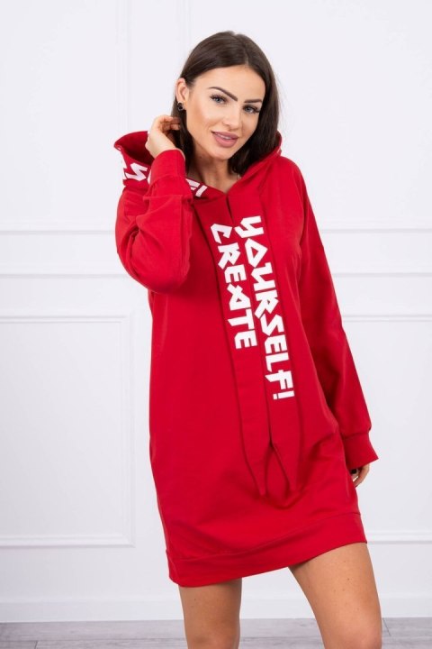 Sukienka z kapturem Oversize czerwona Sukienka z kapturem Oversize czerwona