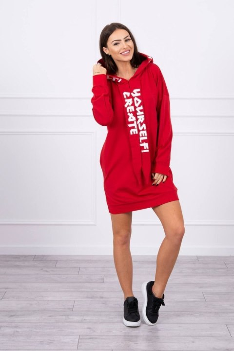 Sukienka z kapturem Oversize czerwona Sukienka z kapturem Oversize czerwona