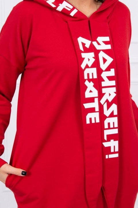 Sukienka z kapturem Oversize czerwona Sukienka z kapturem Oversize czerwona