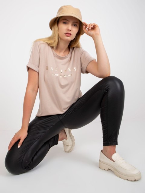 T-shirt RV-TS-7776.02P beżowy T-shirt RV-TS-7776.02P beżowy