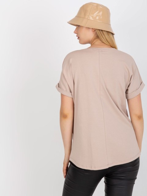T-shirt RV-TS-7776.02P beżowy T-shirt RV-TS-7776.02P beżowy
