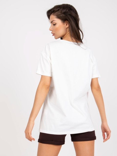 T-shirt FA-TS-7720.43P biało-brązowy T-shirt FA-TS-7720.43P biało-brązowy