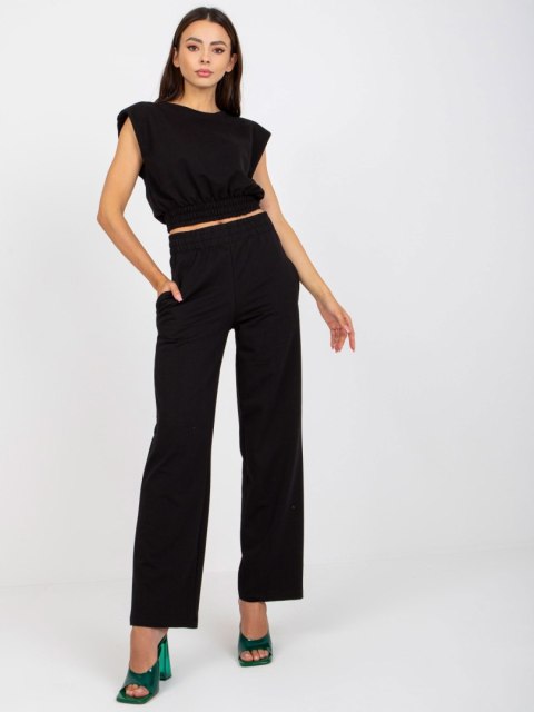 Komplet dwuczęściowy damski czarny basic Rue Paris Komplet dwuczęściowy damski czarny basic Rue Paris