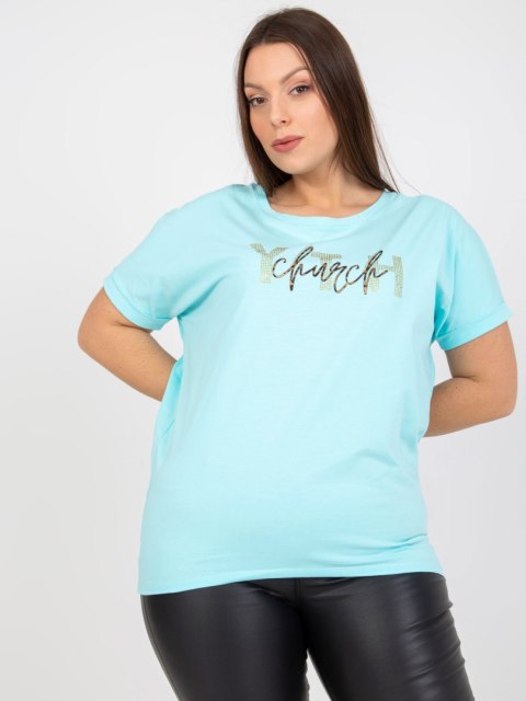 T-shirt RV-TS-7919.01X mietowy T-shirt RV-TS-7919.01X mietowy