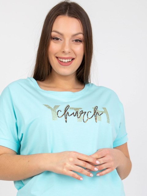 T-shirt RV-TS-7919.01X mietowy T-shirt RV-TS-7919.01X mietowy