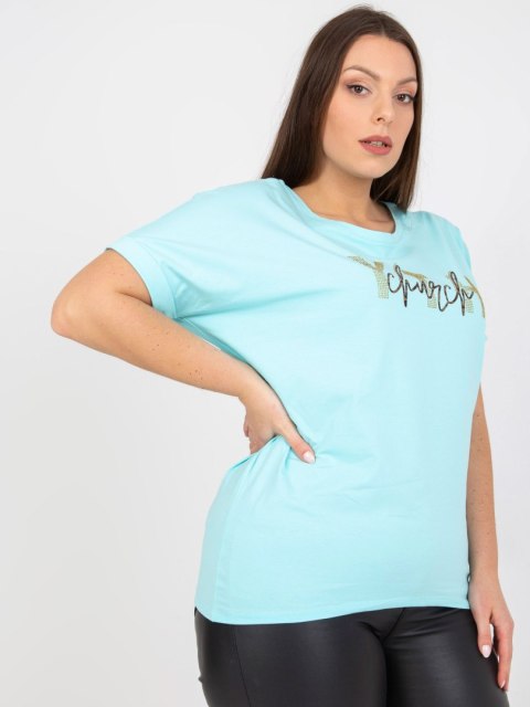 T-shirt RV-TS-7919.01X mietowy T-shirt RV-TS-7919.01X mietowy
