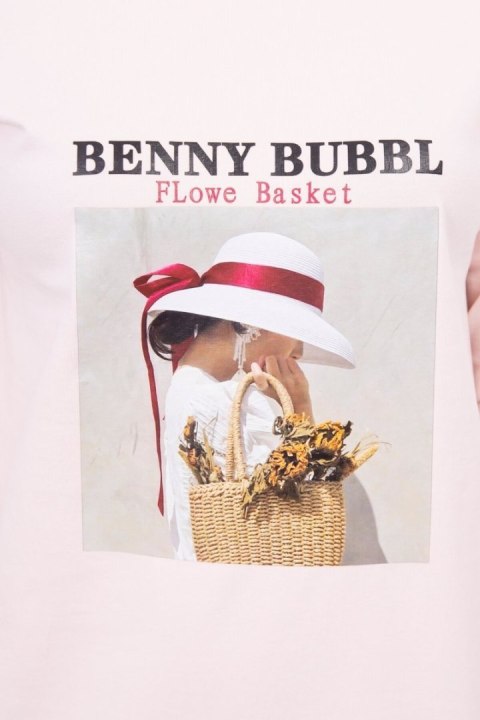 Sukienka z nadrukiem Basket pudrowy róż Sukienka z nadrukiem Basket pudrowy róż