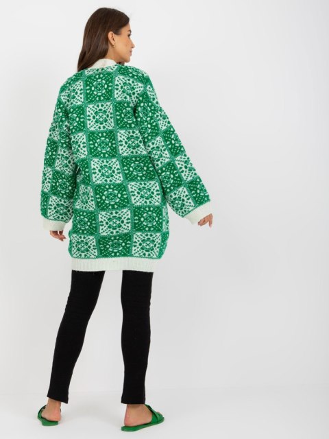 Sweter LC-SW-0301.45P biało-zielony