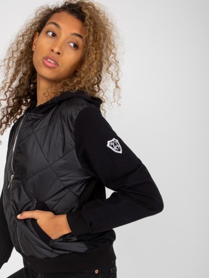 Bluza bomberka czarna rozsuwana z kapturem L/XL