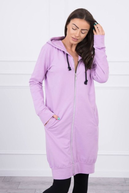 Bluza Sukienkowa z Kapturem Długa Fioletowa | Styl Codzienny | Stylowy Wieszak