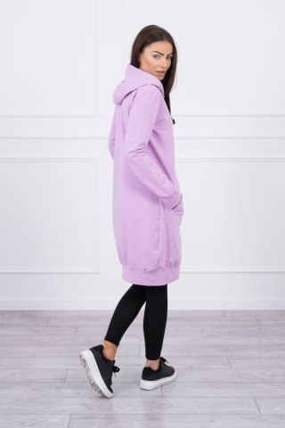 Bluza Sukienkowa z Kapturem Długa Fioletowa | Styl Codzienny | Stylowy Wieszak