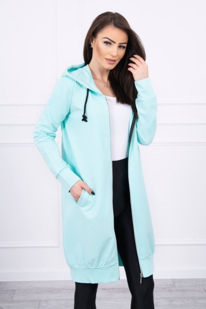 Bluza Sukienkowa z Kapturem Długa Miętowa | Wiosenny Styl | Stylowy Wieszak