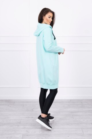 Bluza Sukienkowa z Kapturem Długa Miętowa | Wiosenny Styl | Stylowy Wieszak