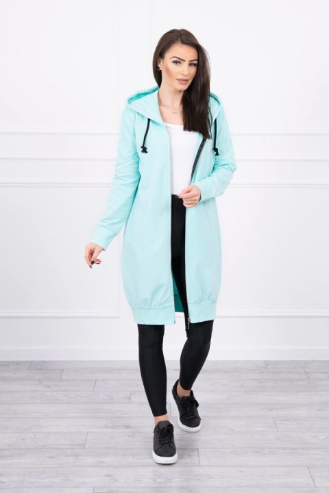 Bluza miętowa do kolan z kieszeniami – pastelowa stylizacja casual