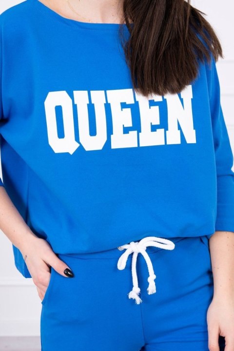 Komplet z nadrukiem Queen chabrowy