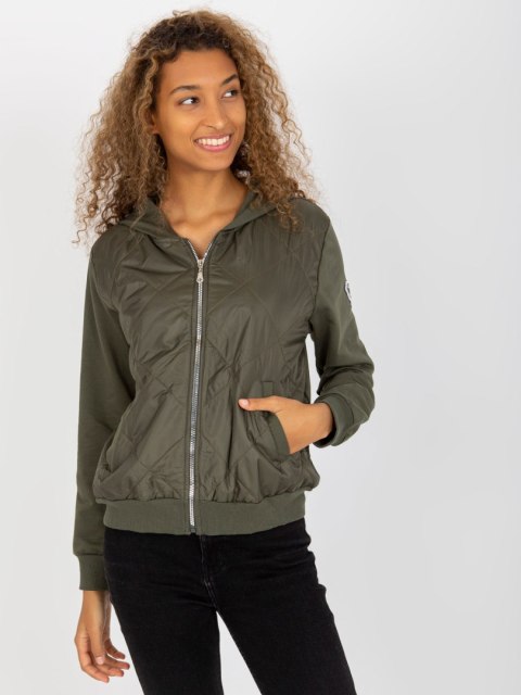 Bluza bomberka khaki rozsuwana z kapturem Bluza bomberka khaki rozsuwana z kapturem