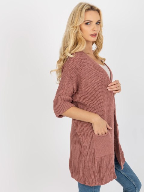 Kardigan LO-SW-LK-3002.98P ciemny różowy Kardigan LO-SW-LK-3002.98P ciemny różowy