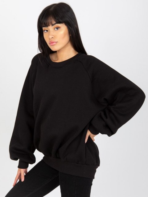 Bluza damska dresowa czarna bawełniana basic