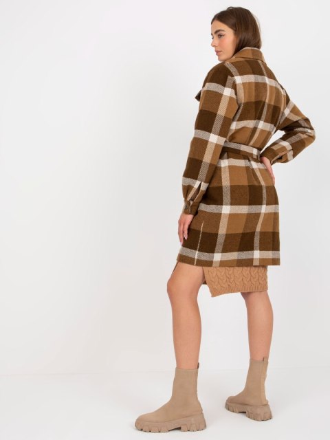 Płaszcz LK-PL-509076.57P ciemny bezowy 36 Płaszcz LK-PL-509076.57P ciemny bezowy 36