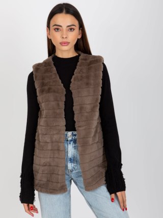 Kamizelka damska futrzana brązowa 2XL OCH BELLA