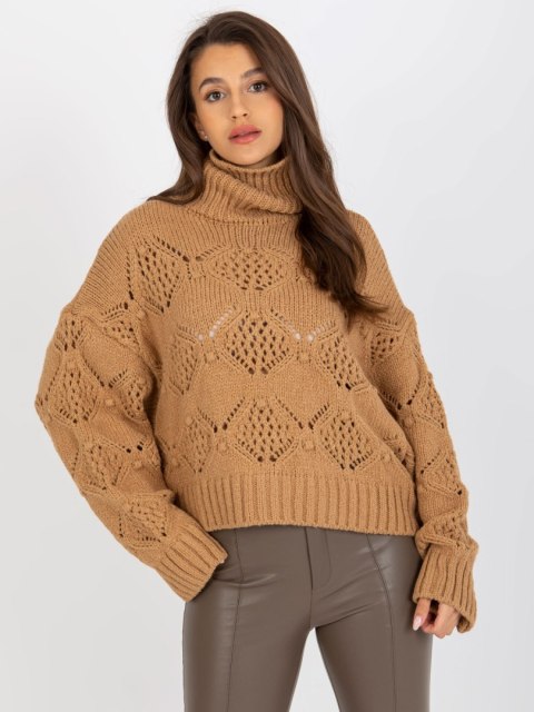 Sweter EM-SW-1037-01.24X camelowy Sweter EM-SW-1037-01.24X camelowy