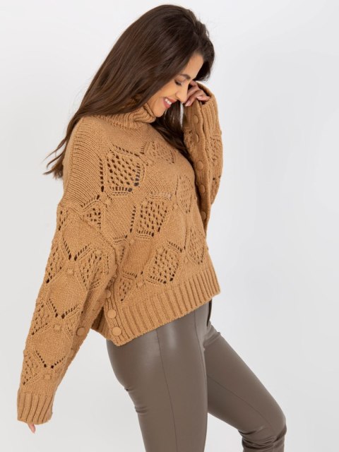 Sweter EM-SW-1037-01.24X camelowy Sweter EM-SW-1037-01.24X camelowy