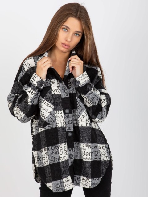 Koszula DN-KS-3990.95P czarno-biały M Koszula DN-KS-3990.95P czarno-biały M