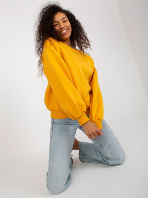 Bluza damska dresowa ciemny żółty bawełniana basic Bluza damska dresowa ciemny żółty bawełniana basic