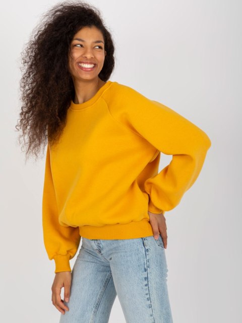 Bluza damska dresowa ciemny żółty bawełniana basic Bluza damska dresowa ciemny żółty bawełniana basic
