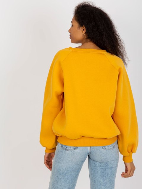 Bluza damska dresowa ciemny żółty bawełniana basic Bluza damska dresowa ciemny żółty bawełniana basic