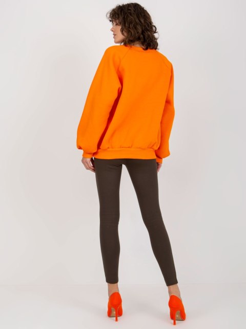 Bluza damska dresowa pomarańczowa bawełniana basic Bluza damska dresowa pomarańczowa bawełniana basic