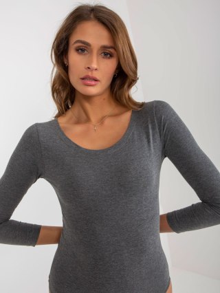 Body ciemnoszare basic z okrągłym dekoltem S